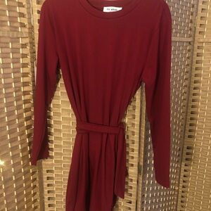 HL Affair Burgundy Long Sleeve Dress